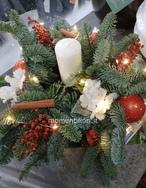 Centrotavola natalizio con luci